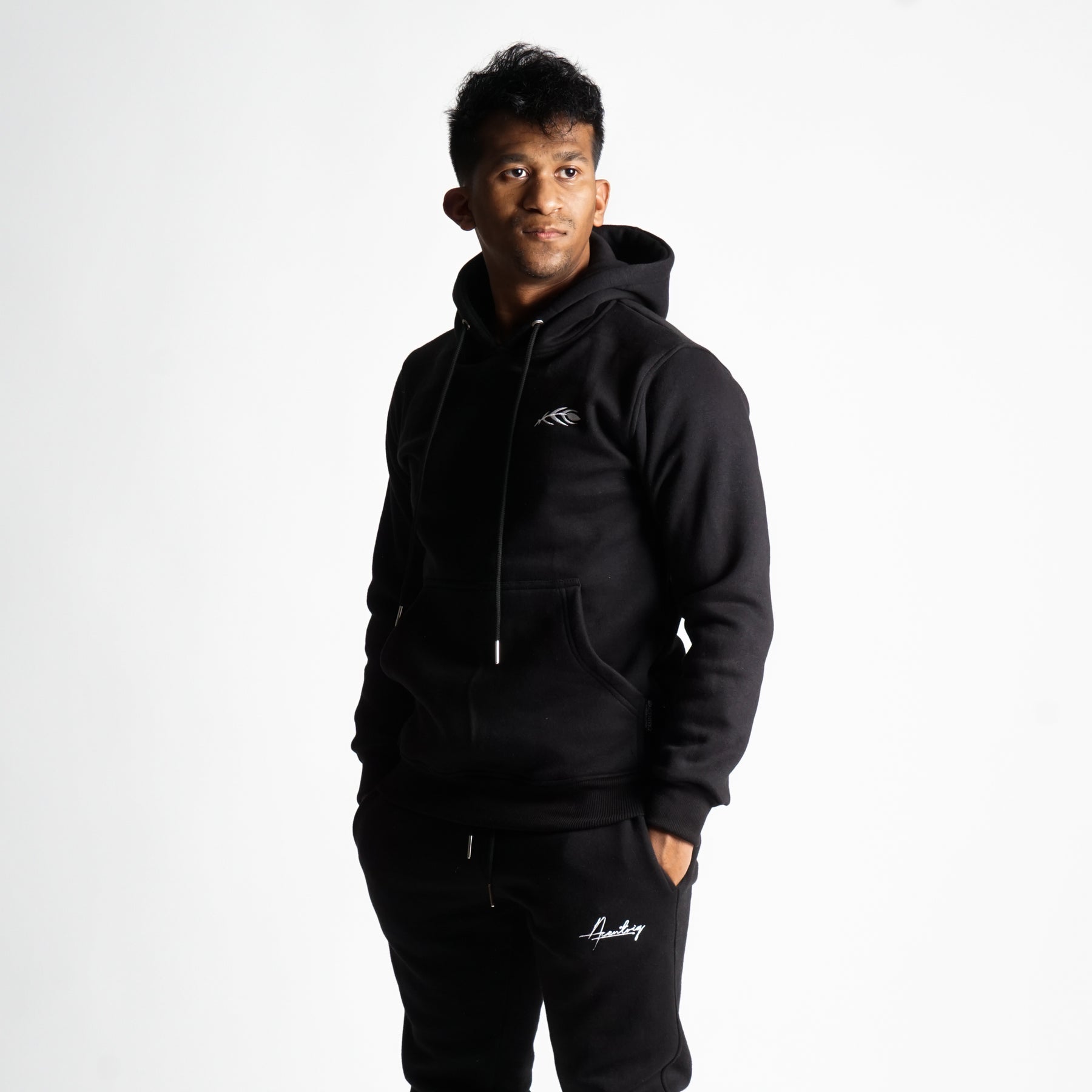 Slim-Fit Classic Hoodie (Black)