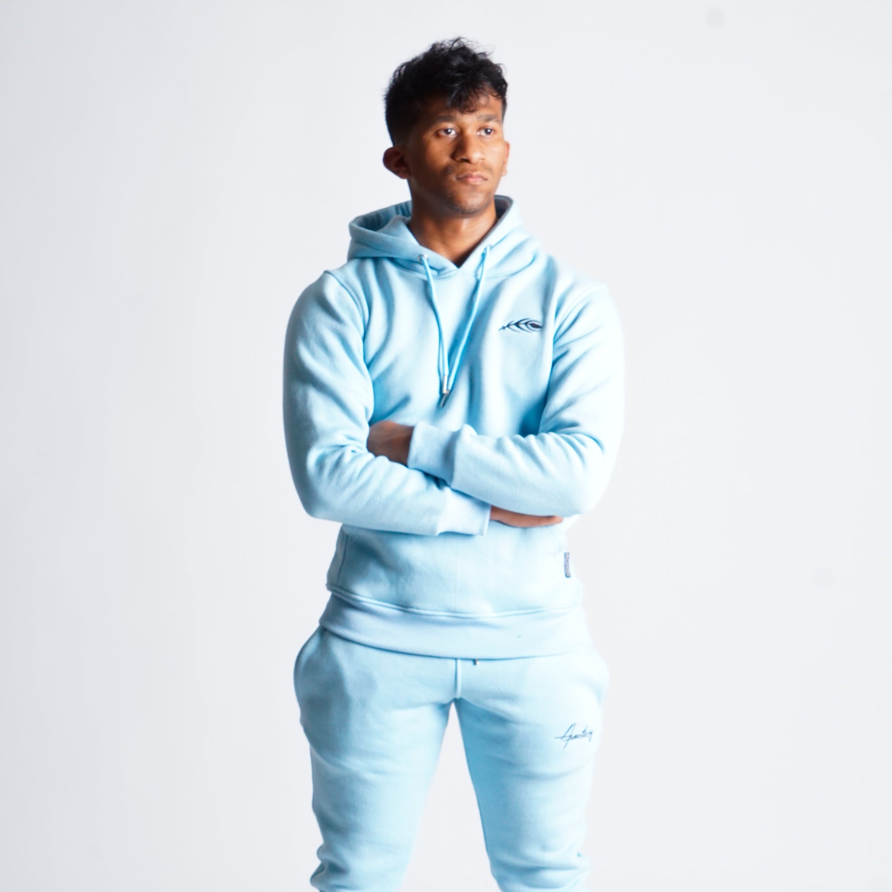Slim-Fit Classic Hoodie (Sky Blue)